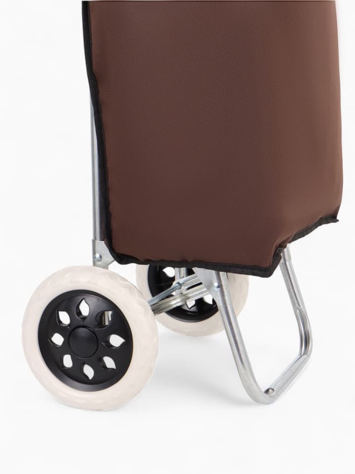 Сумка-тележка хозяйственная на шнуре, 28×18×94 см, коричневая