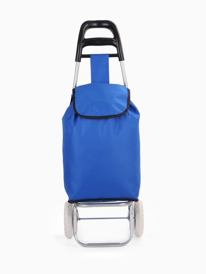 Сумка-тележка хозяйственная на шнуре, 28×18×94 см, васильковая