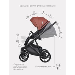 Коляска 2 в 1 Riko Montana Ecco, цвет maroon
