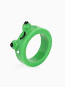 Кольцо пластиковое «Лягушка», зелёное, 17 размер