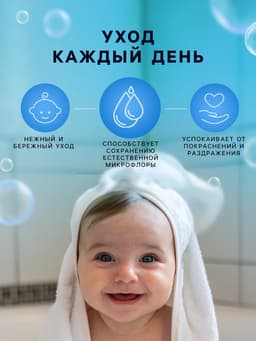 Пенка для купания 2в1 детская LULU с пантенолом, без парабенов, без силиконов, 250 мл