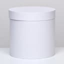 Коробка подарочная круглая, шляпная, белая, 23×23 см