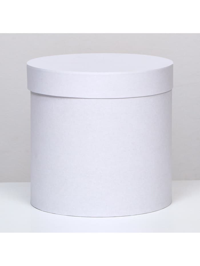 Коробка подарочная круглая, шляпная, белая, 23×23 см
