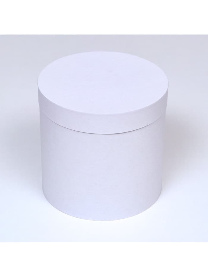 Коробка подарочная круглая, шляпная, белая, 23×23 см