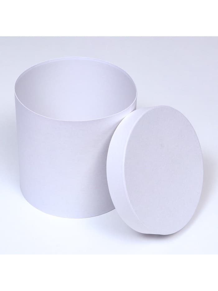 Коробка подарочная круглая, шляпная, белая, 23×23 см