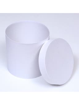 Коробка подарочная круглая, шляпная, белая, 23×23 см