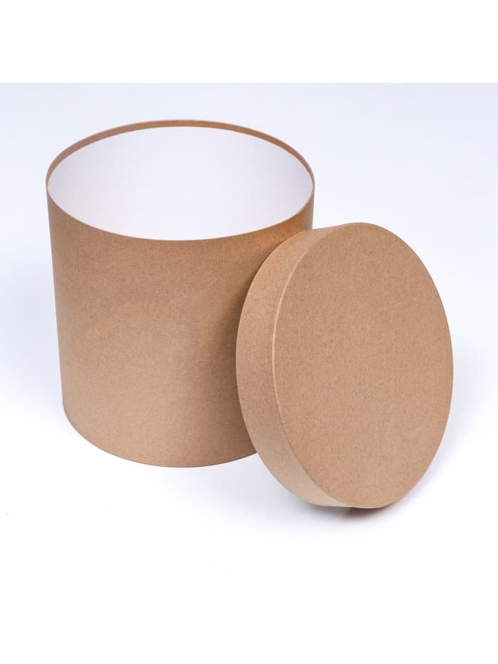 Коробка подарочная круглая, шляпная, крафт, 23×23 см