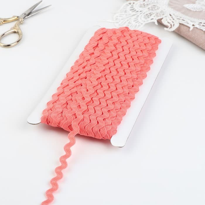 Тесьма отделочная «Вьюнчик», 10 мм, 25 ± 0,5 м, цвет коралловый №88