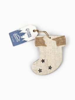 Ёлочная игрушка новогодняя «Носочек», дерево, 9×10 см