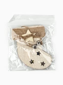 Ёлочная игрушка новогодняя «Носочек», дерево, 9×10 см