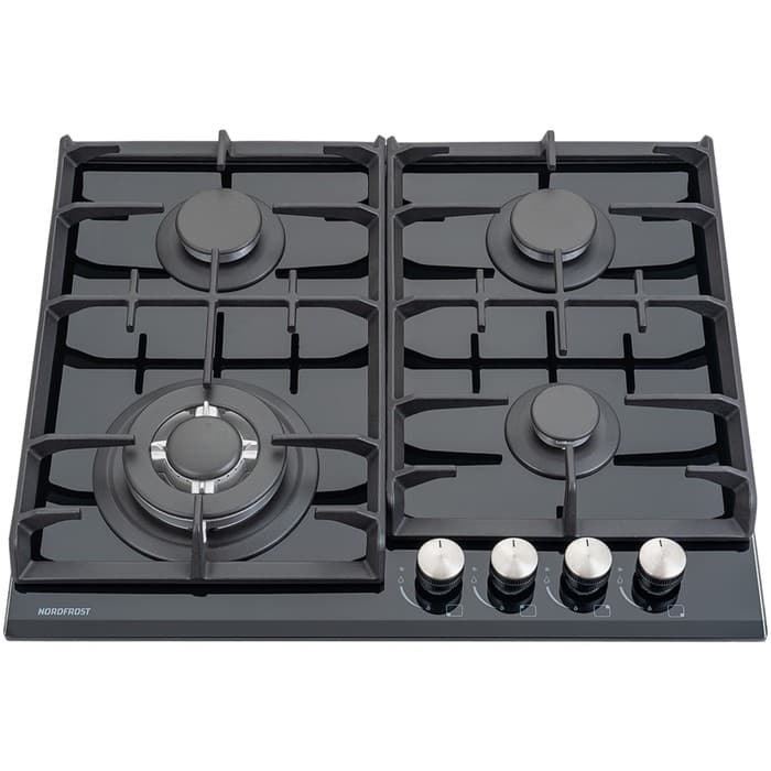 Варочная поверхность NORDFROST HM 6042 B, газовая, 4 конфорки, чёрный