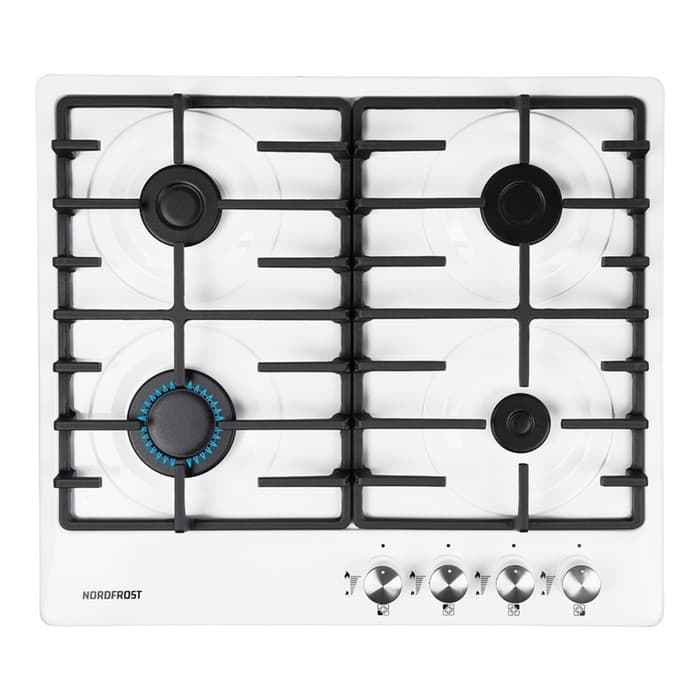 Варочная поверхность NORDFROST HS 6041 W, газовая, 4 конфорки, белый