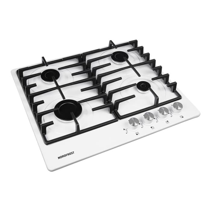 Варочная поверхность NORDFROST HS 6041 W, газовая, 4 конфорки, белый