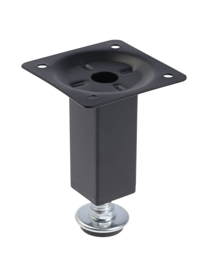 Опора квадратная OKV001BL ТУНДРА, d=25×25 мм, H=80 мм, чёрная