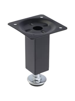 Опора квадратная OKV001BL ТУНДРА, d=25×25 мм, H=80 мм, чёрная