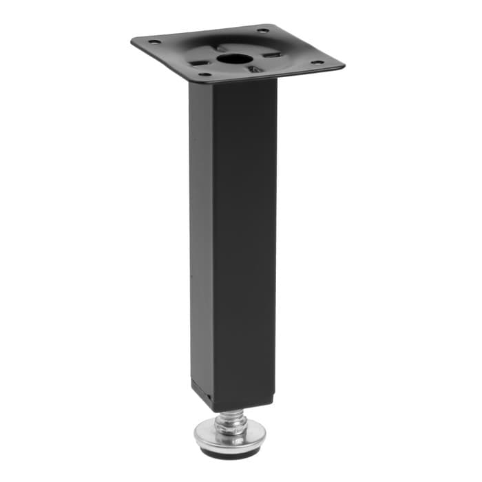 Опора квадратная OKV001BL ТУНДРА, d=25×25 мм, H=150 мм, чёрная