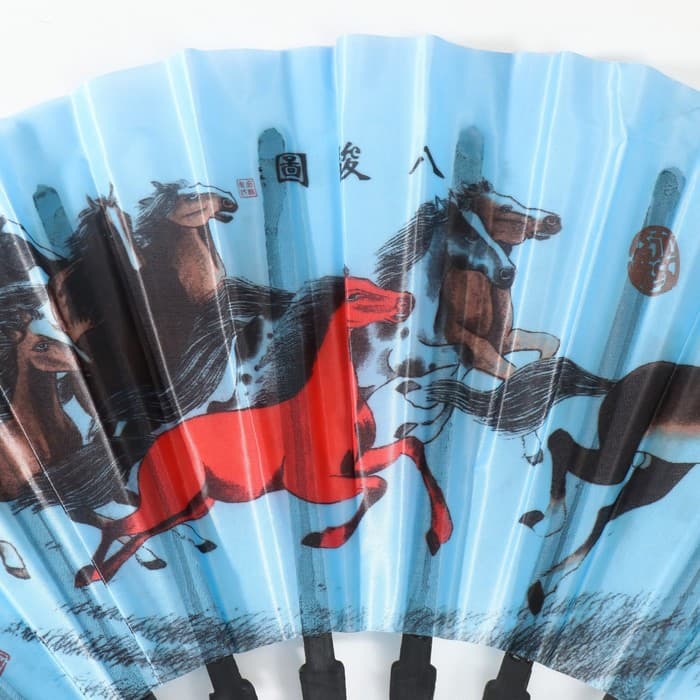 Веер складной h=30 см «Китайская мифология», МИКС