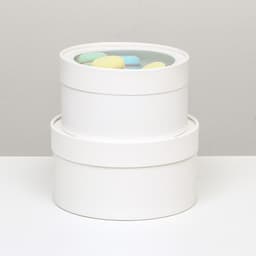 Набор 2 в 1 круглых коробок «Белая» с окном, 21×11 - 18×10 см