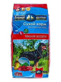Сухой корм «Верные друзья» для собак всех пород, мясное ассорти, 15 кг