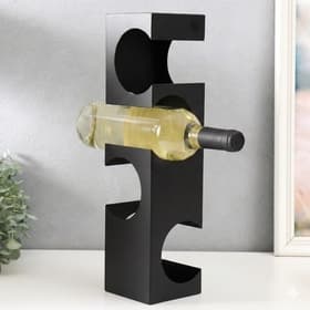 Фигурка металл, держатель для бутылок «Геометрия», чёрный, 10×10×40 см
