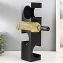 Фигурка металл, держатель для бутылок «Геометрия», чёрный, 10×10×40 см