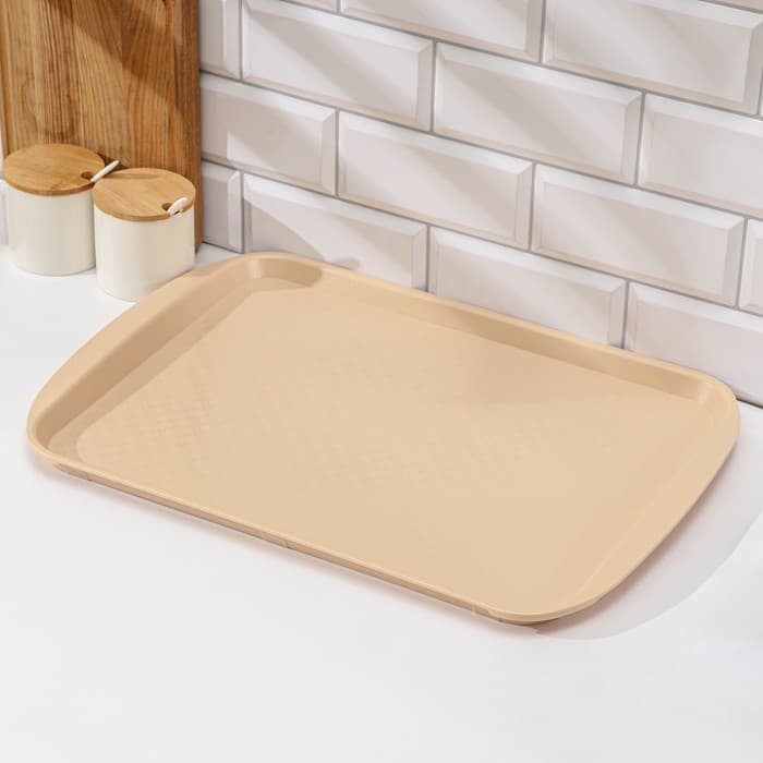 Поднос для подачи RESTOLA, 49.5×35 см, пластик, бежевый