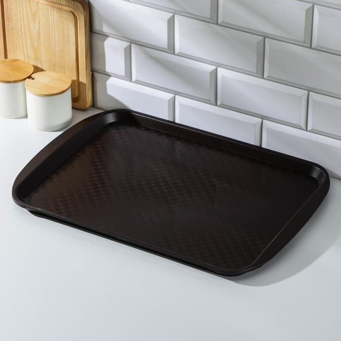 Поднос RESTOLA, 49.5×35 см, пластик, коричневый