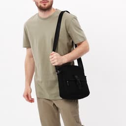 Сумка кросс-боди мужская TEXTURA, на молнии, 3 наружных кармана, 24×10×28 см, чёрная