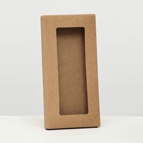 Коробка под плитку шоколада, крафт, с окном 17.1×8×1.4 см