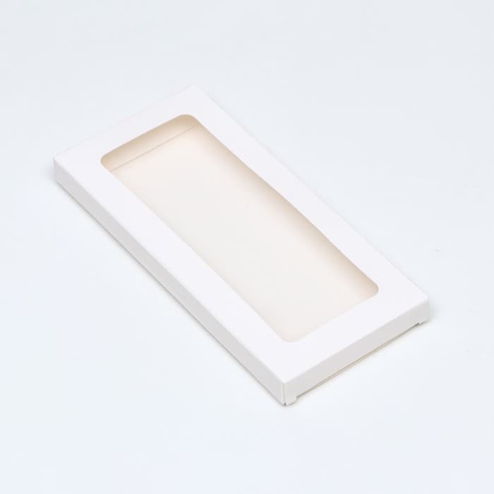 Коробка под плитку шоколада, белая, с окном 17.1×8×1.4 см