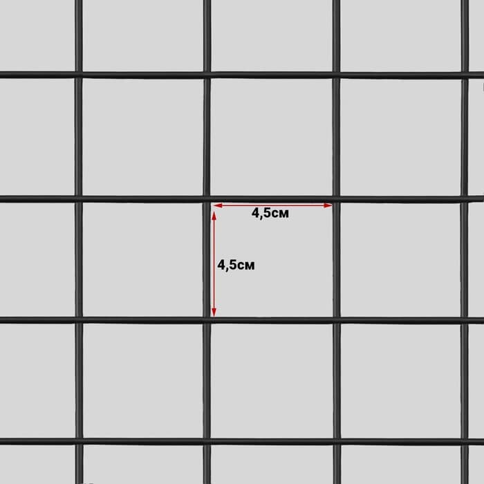 Сетка торговая 100×200 см, окантовка 6 мм, пруток - 4 мм, чёрная