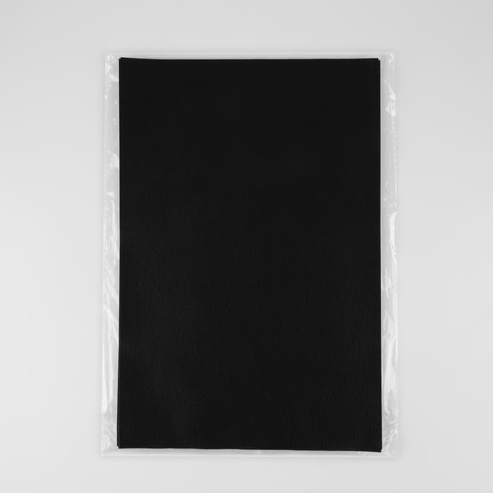 Искусственная кожа, с клеевой основой, 20×30 см, 0.5 мм, 3 шт., чёрная