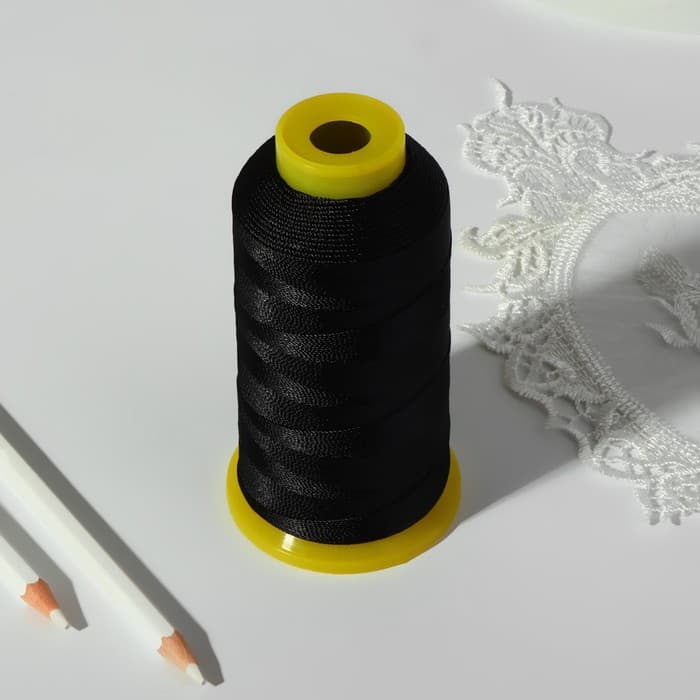 Нитки обувные, 500D/3, 600 м, чёрные