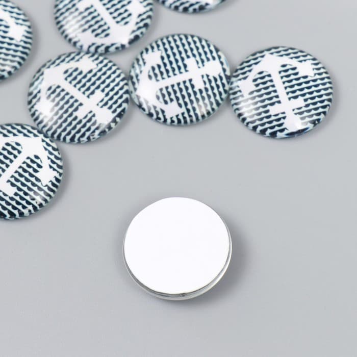 Декоративный элемент для творчества «Арт Узор. Кабошон: якорь», стекло, d=2.5 см, МИКС