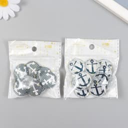 Декоративный элемент для творчества «Арт Узор. Кабошон: якорь», стекло, d=2.5 см, МИКС