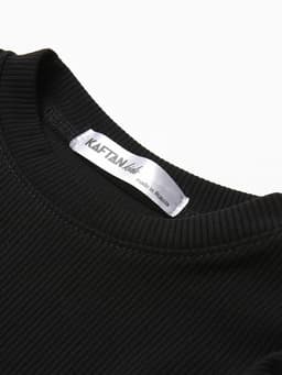 Лонгслив для девочки с воланами KAFTAN: School collection, чёрный, размер 38 (146-152 см)