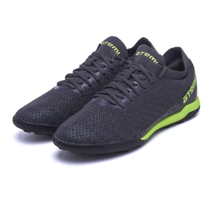 Бутсы футбольные Atemi SBA-003 TURF KIDS, размер 34, серые, салатовые