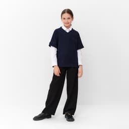 Жилетка для девочки MINAKU: School Collection, тёмно-синяя, рост 122 см