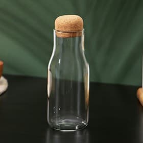 Бутылка для соуса и масла «Эко», 400 мл, 6×16.5 см, с пробковой крышкой, стекло