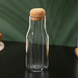 Бутылка для соуса и масла «Эко», 400 мл, 6×16.5 см, с пробковой крышкой, стекло