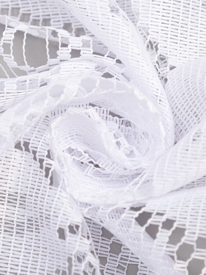 Тюль на кухню без шторной ленты, 169×162 см, белая