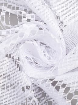 Тюль на кухню без шторной ленты, 169×162 см, белая