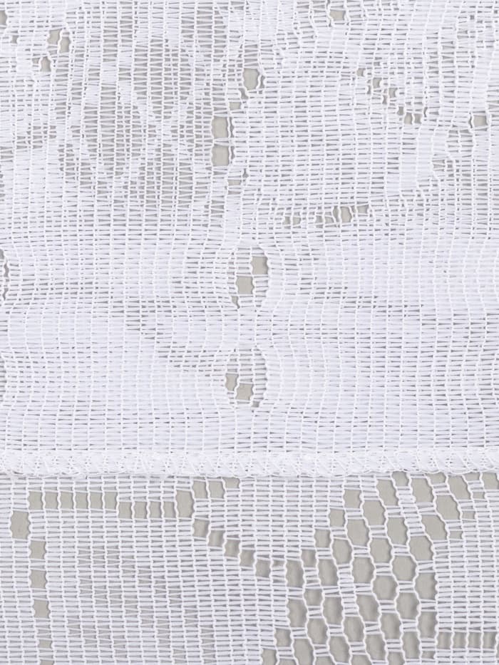 Тюль на кухню без шторной ленты, 169×162 см, белая