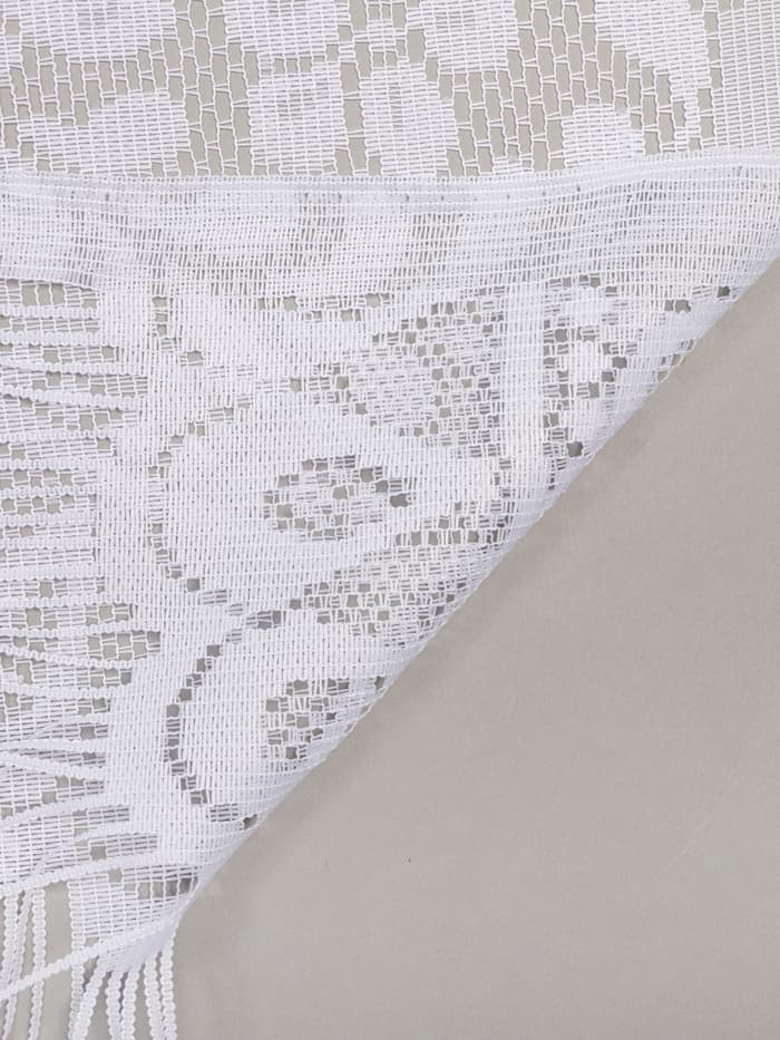 Тюль на кухню без шторной ленты, 169×162 см, белая