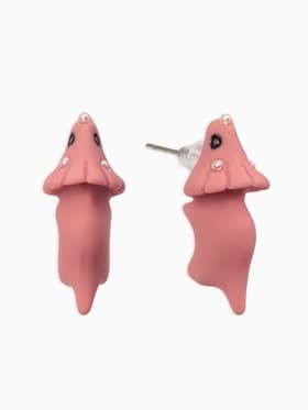 Серьги из полимерной глины «Динозавр», розовые