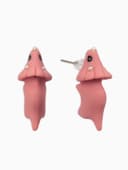 Серьги из полимерной глины «Динозавр», розовые