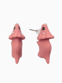 Серьги из полимерной глины «Динозавр», розовые
