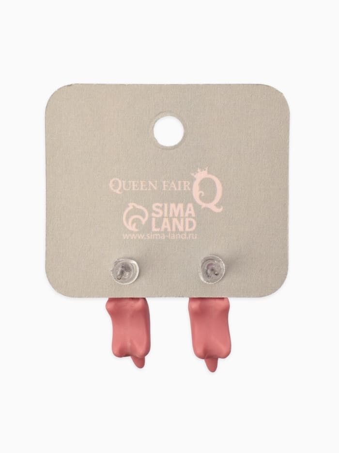 Серьги из полимерной глины «Динозавр», розовые