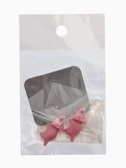 Серьги из полимерной глины «Динозавр», розовые