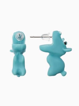 Серьги из полимерной глины «Бегемот», голубые